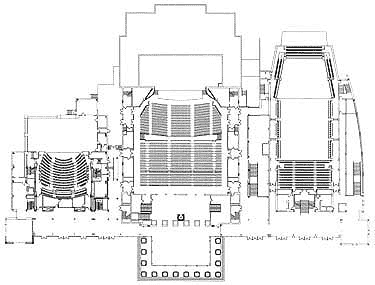 Architectural drawing of BTI Performing Arts Center